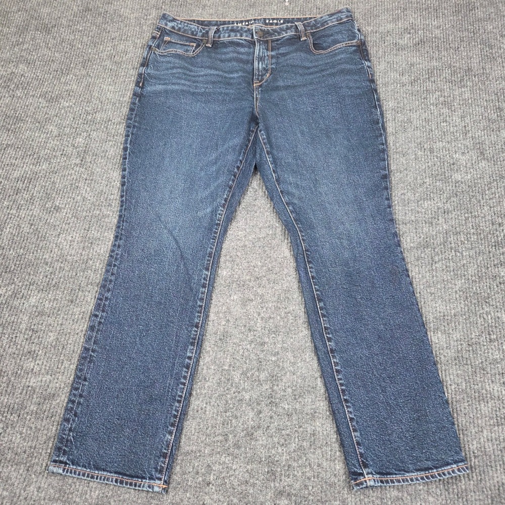American Eagle Skinny Stretch Jeans Dark Wash Blue Denim Womens 16 Regular NEW‎